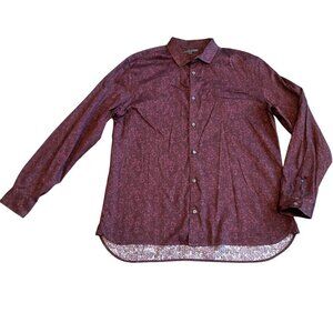 John Varvatos Burgundy Paisley Button-Down Shirt